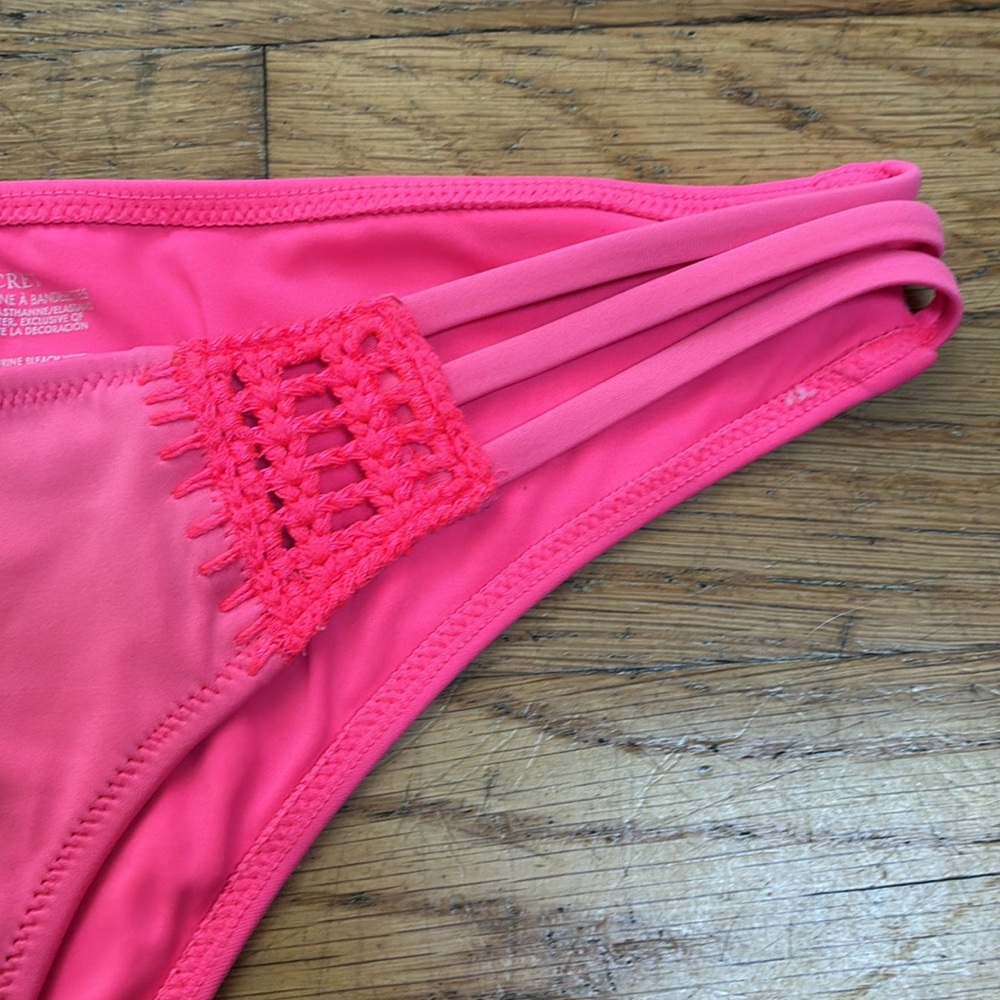NWOT Victorias Secret Neon Pink The Strappy Cheeky Low Rise Bikini Bottoms - Picture 4 of 8